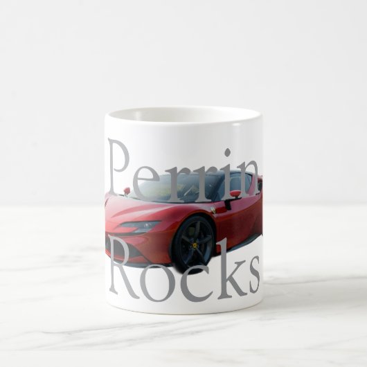Custom Name Mug with car コーヒーマグカップ (中央)
