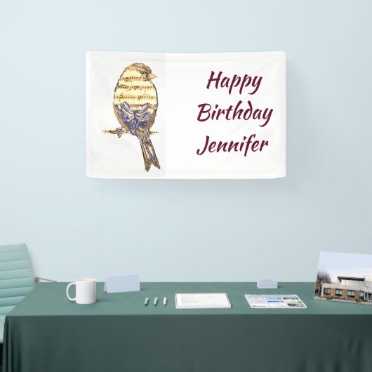 Custom Name Music Notes Song Bird 横断幕 (トレードショー)