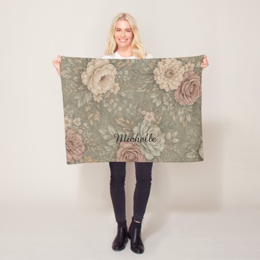 Custom Name Muted Suede Tone フリースブランケット (インサイチュ)