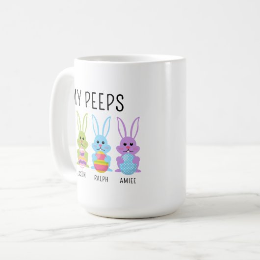 Custom Name My Peeps Easter Coffee Mug コーヒーマグカップ (正面左)