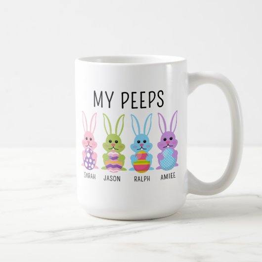 Custom Name My Peeps Easter Coffee Mug コーヒーマグカップ (右)