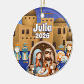 Custom Name Nativity Ornament セラミックオーナメント (左)