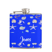 Custom name nautical print on blue フラスク (正面)