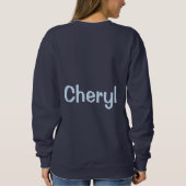 Custom Name Navy Blue Women's Sweatshirt スウェットシャツ (裏面)