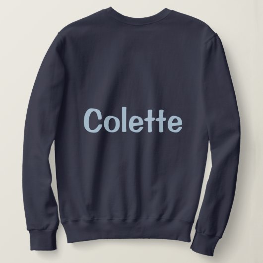 Custom Name Navy Blue Women's Sweatshirt スウェットシャツ (デザイン裏面)