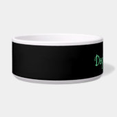 Custom Name Neon Border Collie Glow ボウル (左)