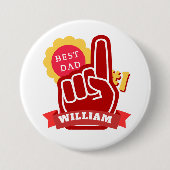 Custom Name No 1 Best Dad Father's Day Birthday 缶バッジ (正面)