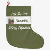 Custom Name Nordic Christmas Stocking ラージクリスマスストッキング (正面)