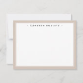 Custom name note card light mocha brown border サンキューカード (正面)