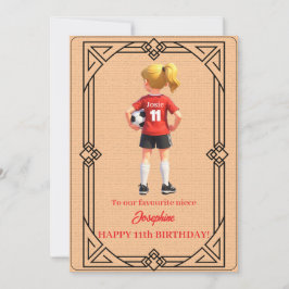 Custom Name Number and Text Birthday Soccer Girl シーズンカード