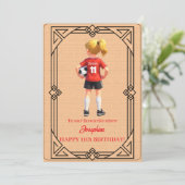 Custom Name Number and Text Birthday Soccer Girl シーズンカード (スタンド正面)