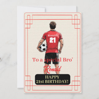 Custom Name Number and Text Birthday Soccer Man シーズンカード