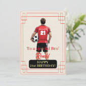 Custom Name Number and Text Birthday Soccer Man シーズンカード (スタンド正面)
