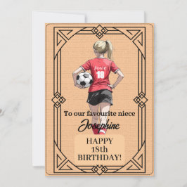 Custom Name Number and Text Birthday Soccer Woman シーズンカード