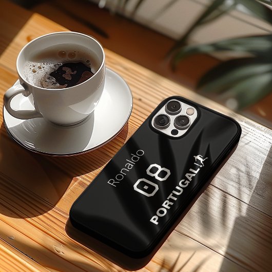 Custom Name Number Team Soccer Silhouette iPhoneケース