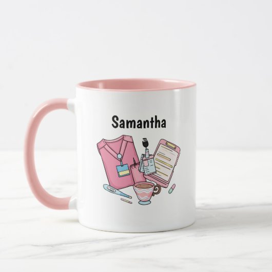 Custom Name Nurse Coffee Mug Gift マグカップ (左)