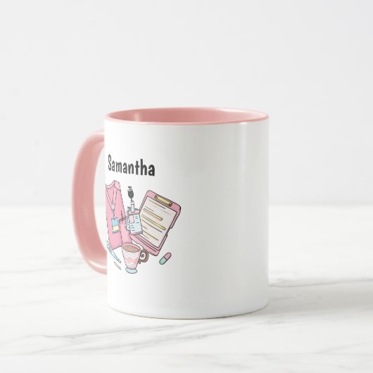 Custom Name Nurse Coffee Mug Gift マグカップ (正面左)