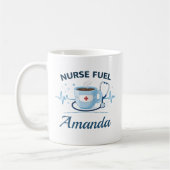 Custom Name Nurse Fuel Coffee Mug Gift コーヒーマグカップ (左)