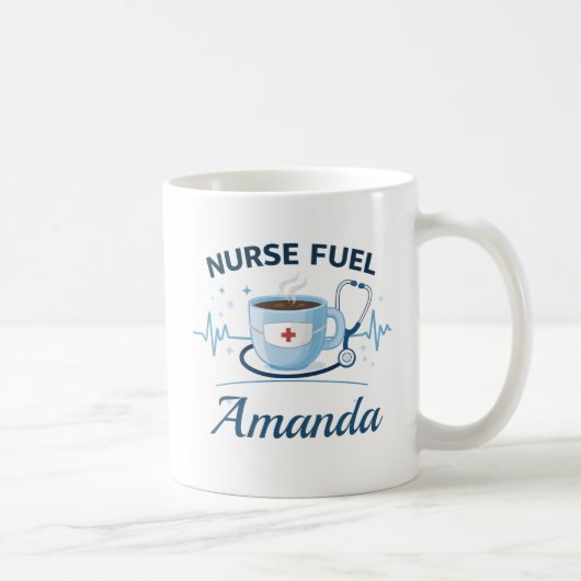 Custom Name Nurse Fuel Coffee Mug Gift コーヒーマグカップ (右)