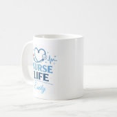 Custom Name Nurse Life Coffee Mug Gift コーヒーマグカップ (正面左)