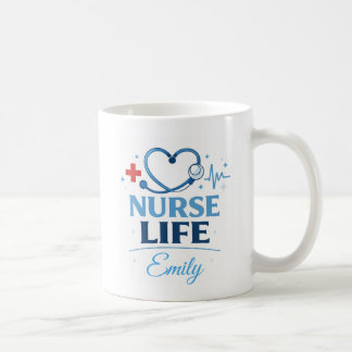 Custom Name Nurse Life Coffee Mug Gift コーヒーマグカップ