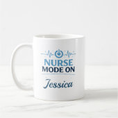 Custom Name Nurse Mode On Coffee Mug Gift コーヒーマグカップ (左)