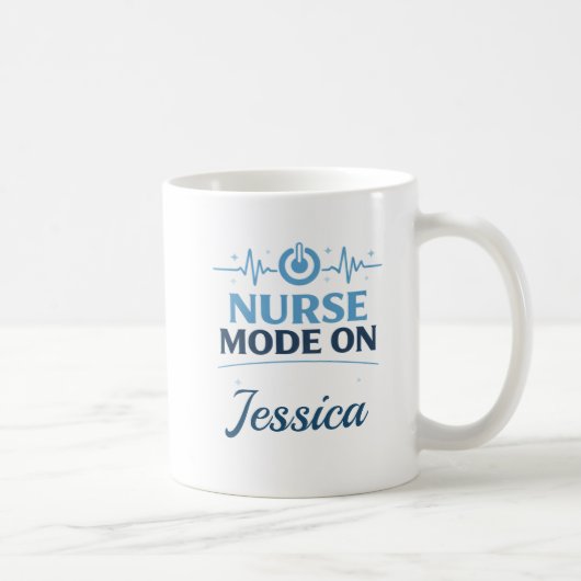 Custom Name Nurse Mode On Coffee Mug Gift コーヒーマグカップ (右)