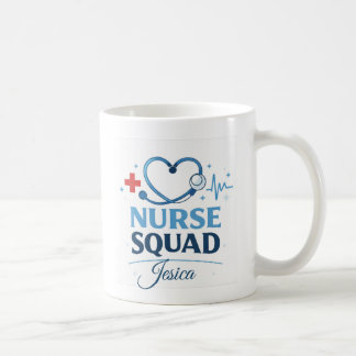 Custom Name Nurse Squad Coffee Mug Gift コーヒーマグカップ