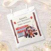 Custom Name & Occasion Cute 3D Boy Firefighter フェイバーバッグ (クリップ留めされた状態)