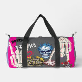 Custom name Oh yeah Graffiti Spooky colorful ダッフルバッグ (正面)