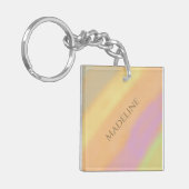 Custom Name on Cotton Candy Colors キーホルダー (正面左)