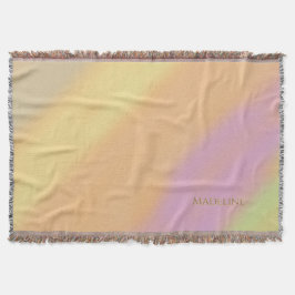 Custom Name on Cotton Candy Colors スローブランケット