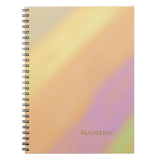 Custom Name on Cotton Candy Colors ノートブック (正面)