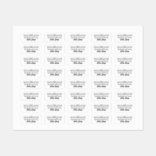 Custom name or company name fabric ラベル (シート)