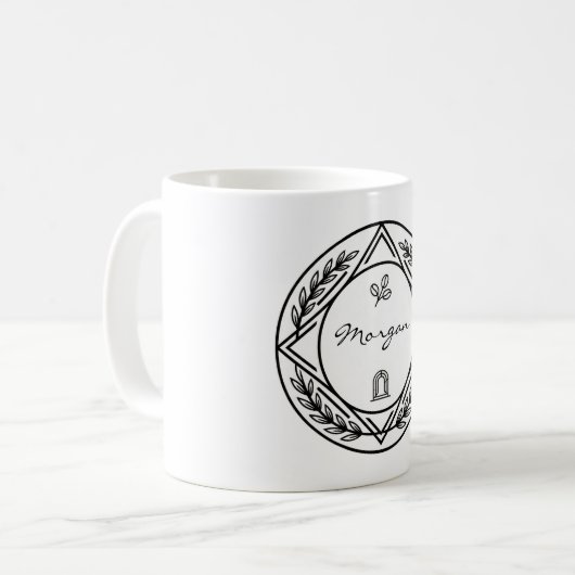 Custom Name or Initial Personalized Coffee Mug コーヒーマグカップ (正面左)