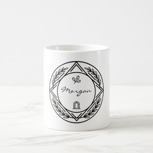Custom Name or Initial Personalized Coffee Mug コーヒーマグカップ (中央)