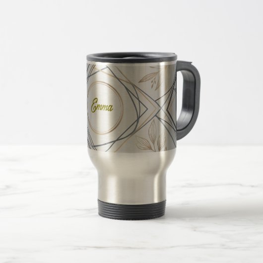 Custom Name or Initial Travel Mug – Personal Gift トラベルマグ (正面右)