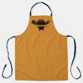 Custom Name Orange BBQ Grill エプロン (正面)