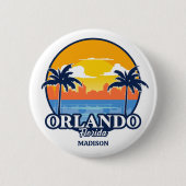 Custom Name Orlando Florida 缶バッジ (正面)