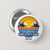 Custom Name Orlando Florida 缶バッジ (正面&裏面)