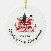 Custom Name Ornament, Baby's First Christmas セラミックオーナメント (正面)