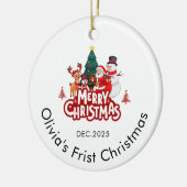 Custom Name Ornament, Baby's First Christmas セラミックオーナメント (左)