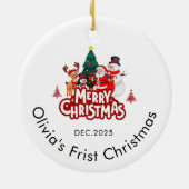 Custom Name Ornament, Baby's First Christmas セラミックオーナメント (裏面)