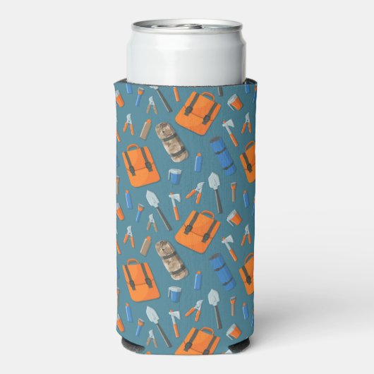 Custom Name Outdoor Gear Pattern Can Cooler スリム缶クーラー (Seltzer裏面)