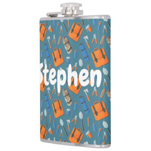 Custom Name Outdoor Gear Pattern Vinyl フラスク (左)
