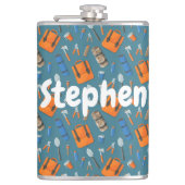 Custom Name Outdoor Gear Pattern Vinyl フラスク (正面)
