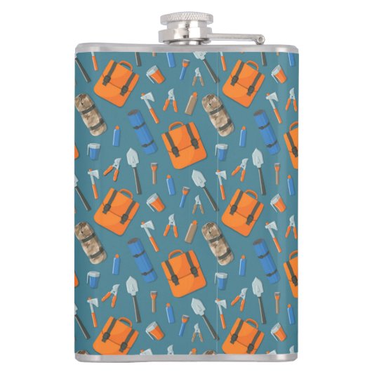 Custom Name Outdoor Gear Pattern Vinyl フラスク (裏面)