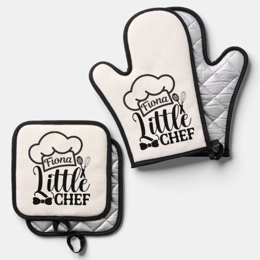 Custom name Oven Mitt & Pot Holder Set 鍋つかみ&鍋敷きセット (正面/裏面)