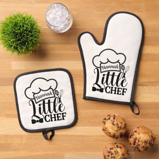 Custom name Oven Mitt & Pot Holder Set 鍋つかみ&鍋敷きセット (トップダウン)