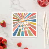  Custom Name Party Table Decor Fun Retro Rainbow スタンダードカクテルナプキン (インサイチュ)